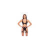 Ensemble  pièces soutien-gorge, string et porte jarretelles 